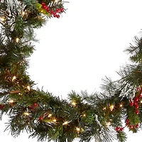 Pre-Lit Wintry Pine Christmas Garland, 9 ft.