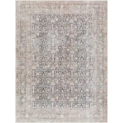 Amelie Black Traditional Washable Area Rug
