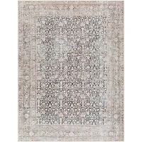 Amelie Black Traditional Washable Area Rug