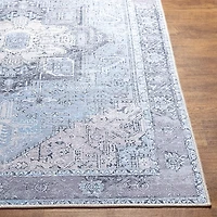 Amelie Silver Blue Classic Washable Area Rug