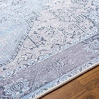 Amelie Silver Blue Classic Washable Area Rug