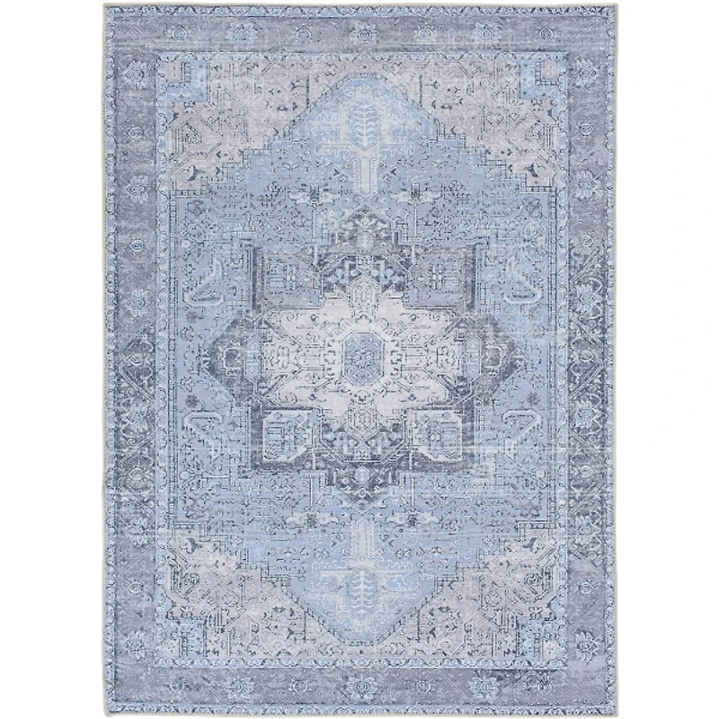 Amelie Silver Blue Classic Washable Area Rug