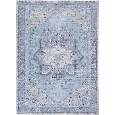 Amelie Silver Blue Classic Washable Area Rug
