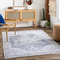 Amelie Navy Blue Classic Washable Area Rug, 8x12
