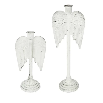Angel Wing Taper Candle Holders, Set of 2
