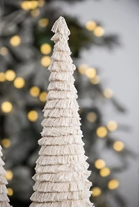 Fringe Embellished Christmas Trees, Set of 2