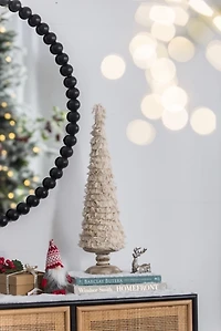 Fringe Embellished Christmas Trees, Set of 2