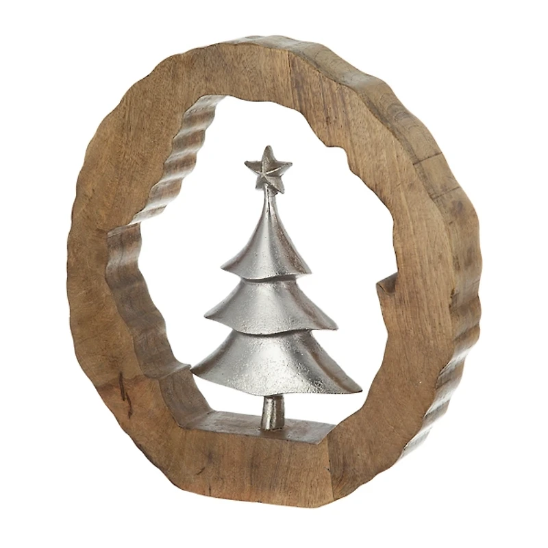 Silver Christmas Tree Wooden Frame Decoration