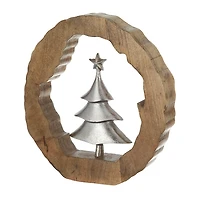 Silver Christmas Tree Wooden Frame Decoration
