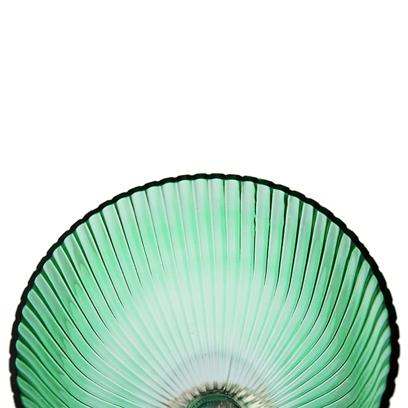 Green Glass Vase with Gold Pedestal Base, 16 in.