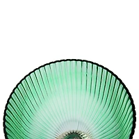 Green Glass Vase with Gold Pedestal Base, 16 in.