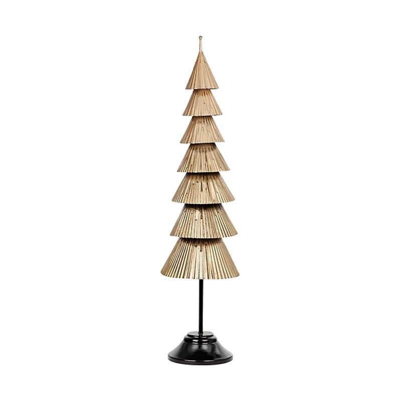 Gold Iron Christmas Tree on Black Base, 47 in.