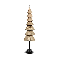 Gold Iron Christmas Tree on Black Base, 47 in.