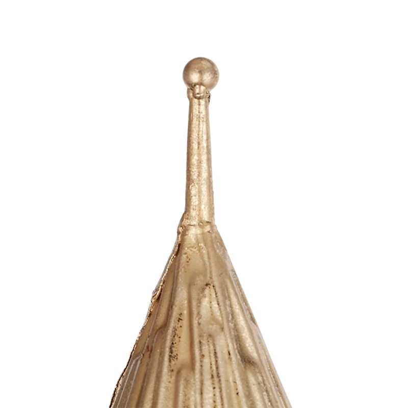 Gold Iron Christmas Tree on Black Base, 47 in.