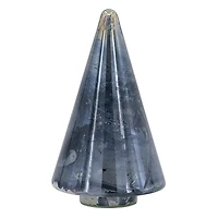 Blue Glass Cone Shaped Christmas Tree, 10 in.