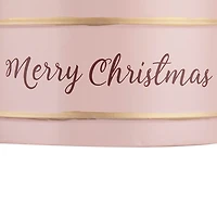 Oval Pink Iron Merry Christmas Baskets, Set of 2