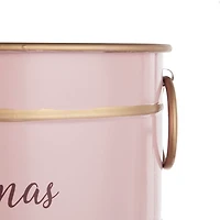 Oval Pink Iron Merry Christmas Baskets, Set of 2