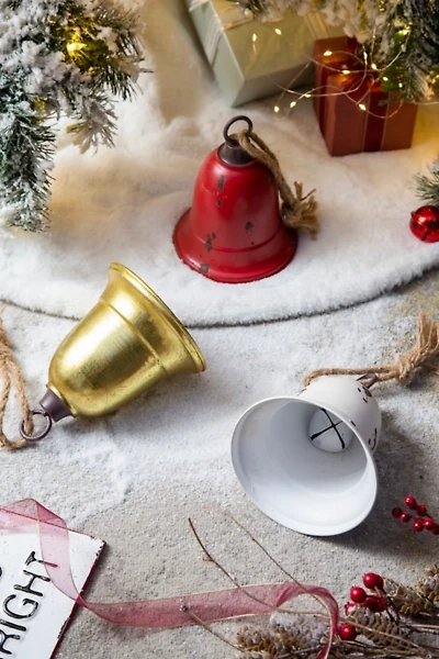 Multicolor Metal Christmas Bells, Set of 3