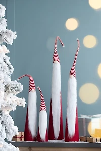 Tall Red and White Santa Gnomes, Set of 4