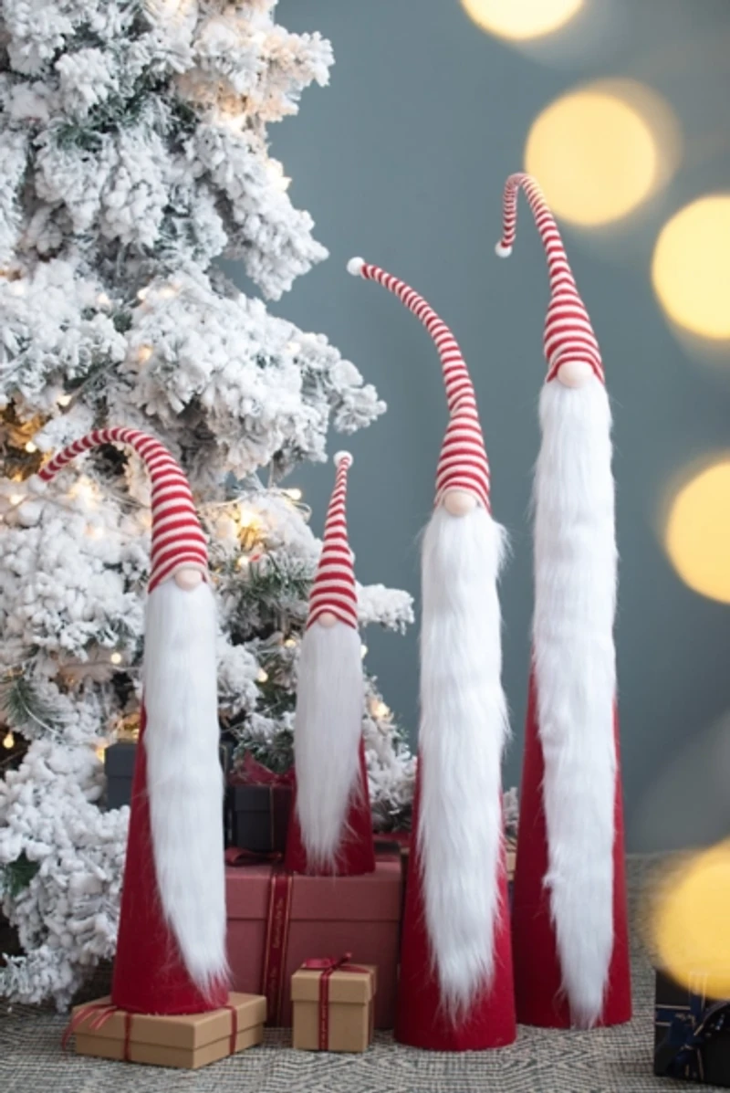Tall Red and White Santa Gnomes, Set of 4