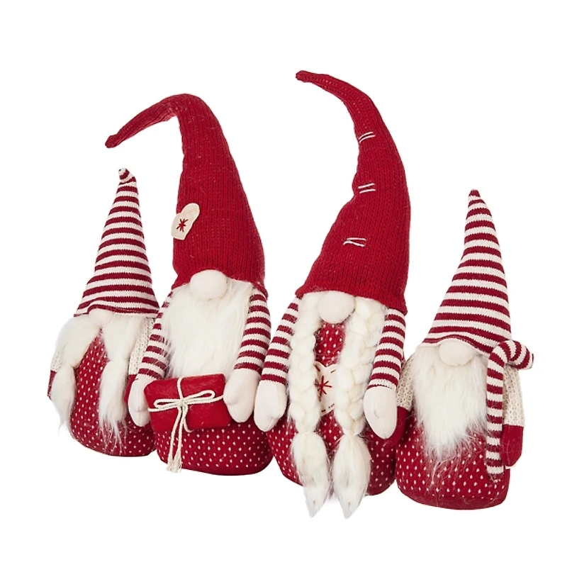Red and White Plush Gnome Decoration