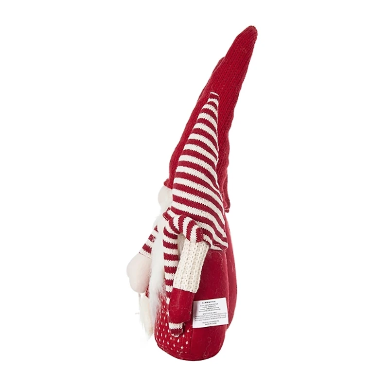 Red and White Plush Gnome Decoration