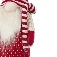 Red and White Plush Gnome Decoration