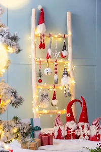 Red and White Plush Gnome Decoration