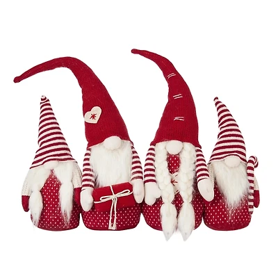 Red and White Plush Gnome Decoration