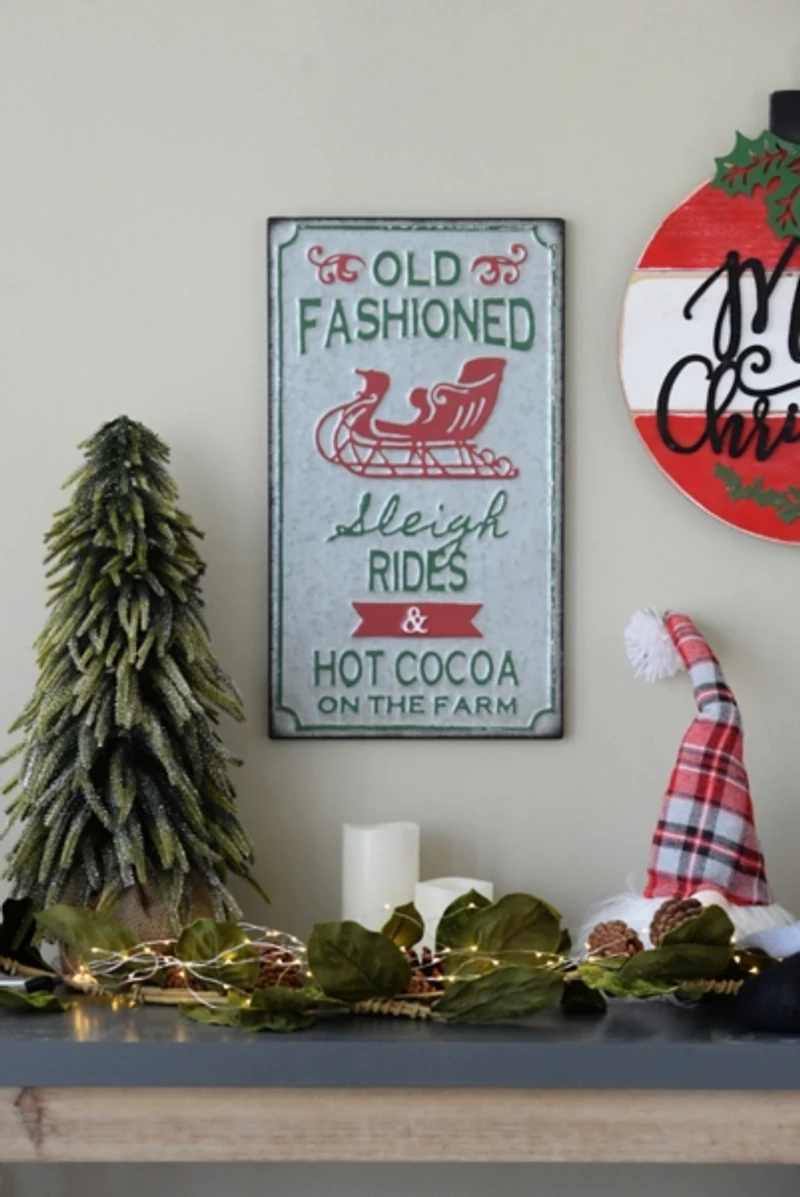 Old Fashioned Sleigh Rides Tin Wall Sign