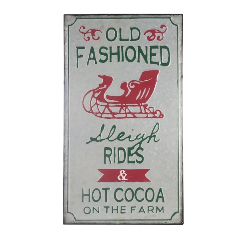 Old Fashioned Sleigh Rides Tin Wall Sign