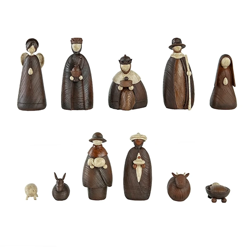 Brown Stone Christmas Nativity 11-pc. Set