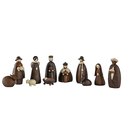 Brown Stone Christmas Nativity 11-pc. Set