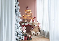 Red Wool Merry Christmas Banner