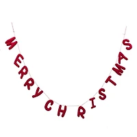 Red Wool Merry Christmas Banner
