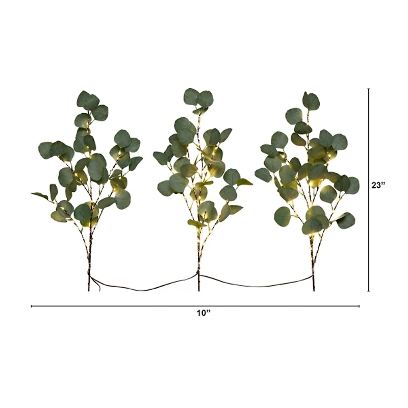 Pre-Lit Eucalyptus 3-pc. Bouquet