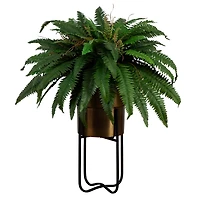 Fern in Gold Metal Planter