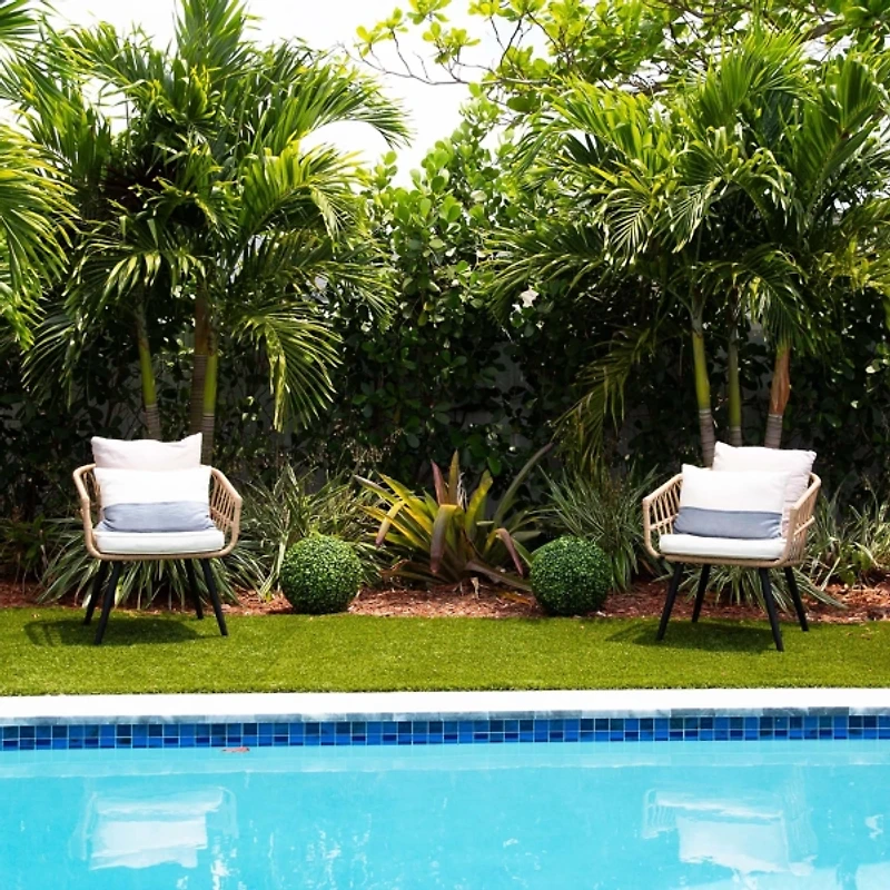 Round Outdoor Boxwood Topiaries, Set of 2