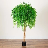 Real Touch Willow Tree in Black Planter, 5 ft.