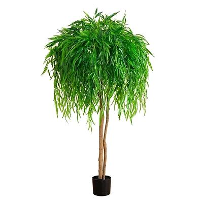 Real Touch Willow Tree in Black Planter, 5 ft.
