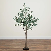 Pre-Lit Warm LED Olive Tree, 5 ft.