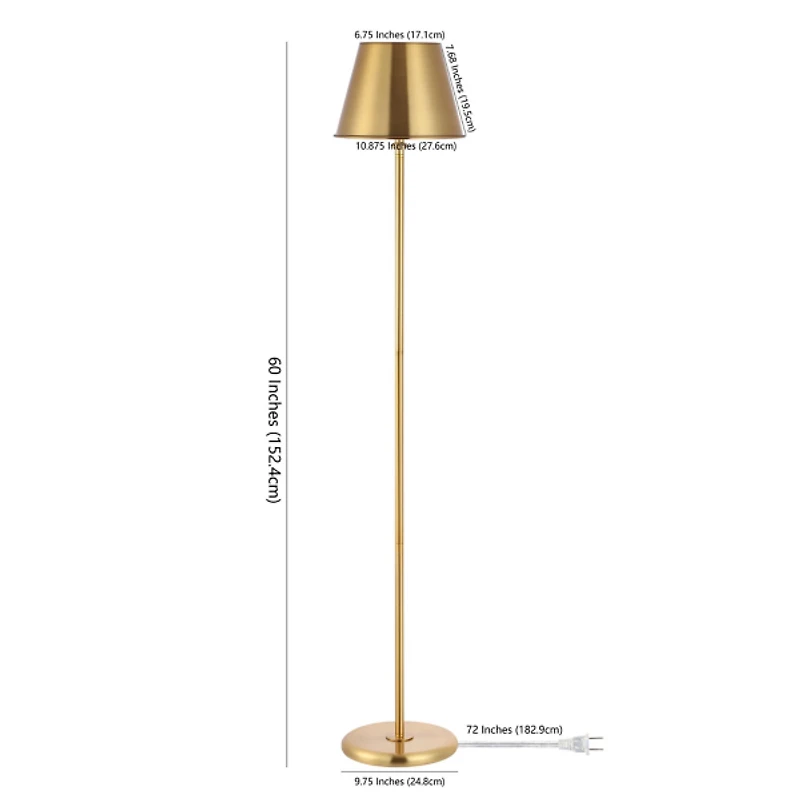 Gold Metal Asher Floor Lamp