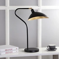 Black and Gold Curved Neck Giselle Task Lamp