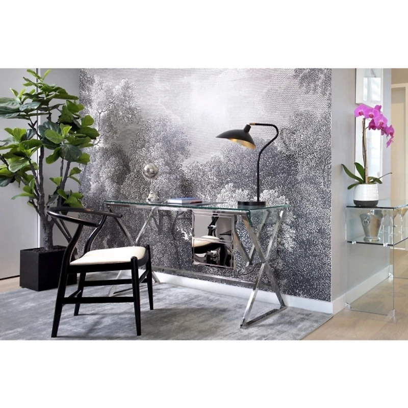 Black and Gold Curved Neck Giselle Task Lamp