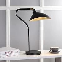Black and Gold Curved Neck Giselle Task Lamp