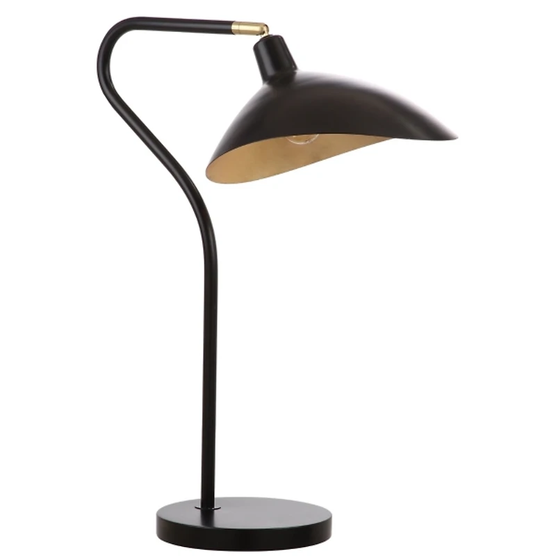Black and Gold Curved Neck Giselle Task Lamp