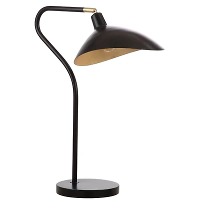 Black and Gold Curved Neck Giselle Task Lamp