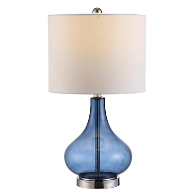 Blue Glass Curved Brooks Table Lamp