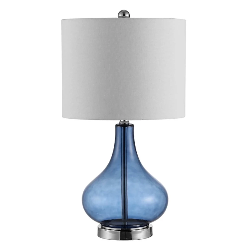 Blue Glass Curved Brooks Table Lamp
