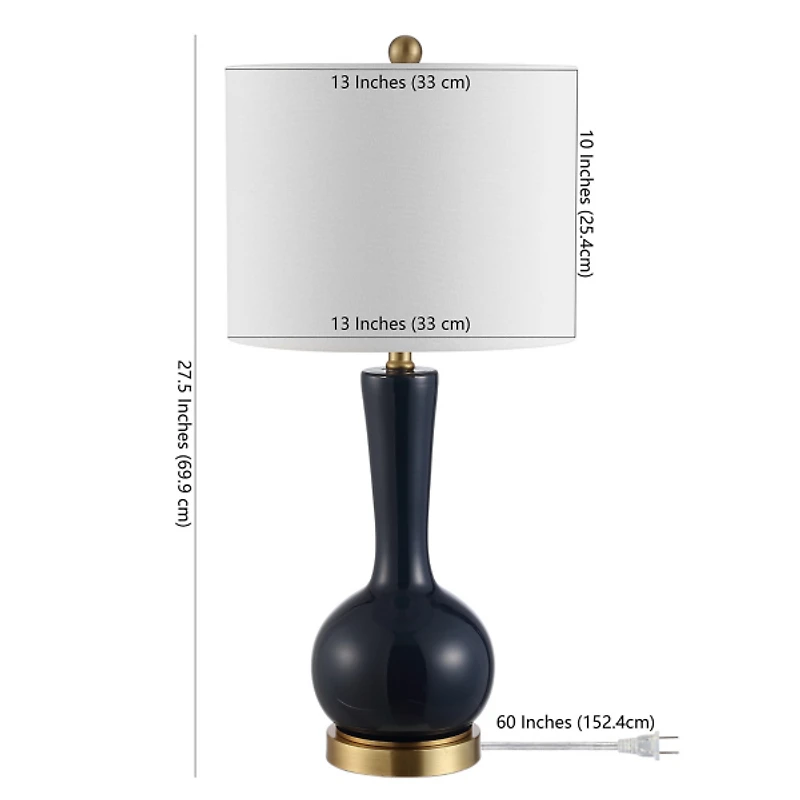 Dark Blue Glass Gaetna Table Lamp